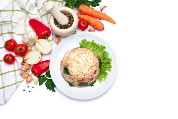 Zestaw składników i talerz